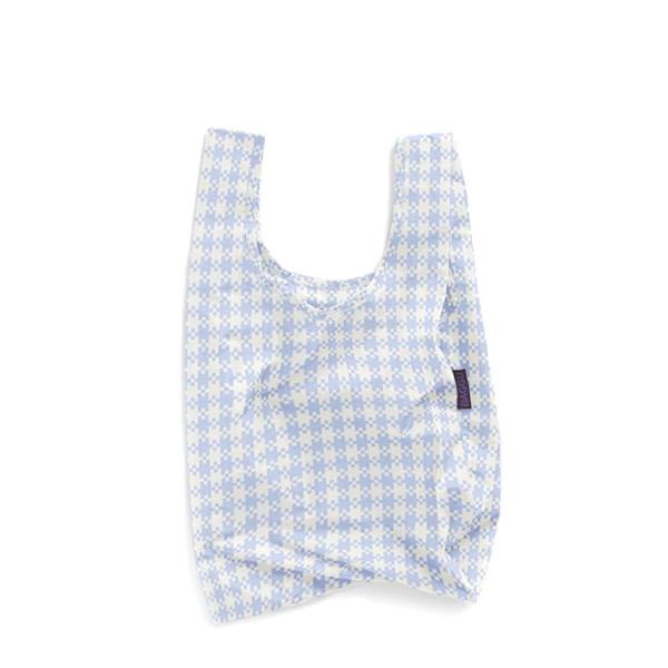 BAGGU バグー エコバッグ BABY リサイクル ナイロン ライトブルー ギンガム チェック 2...