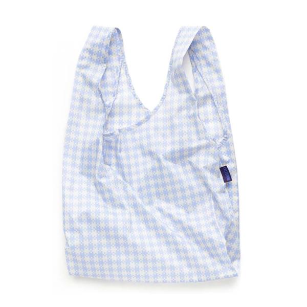 BAGGU バグー エコバッグ STANDARD リサイクル ナイロン ライトブルー ギンガム チェ...