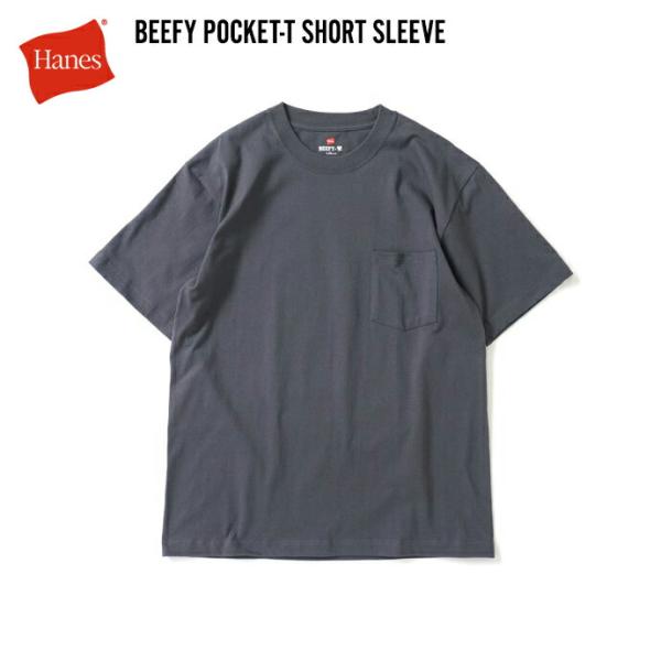 Hanes ヘインズ / BEEFY-T ビーフィー 半袖ポケットTシャツ ダークグレー #081 ...
