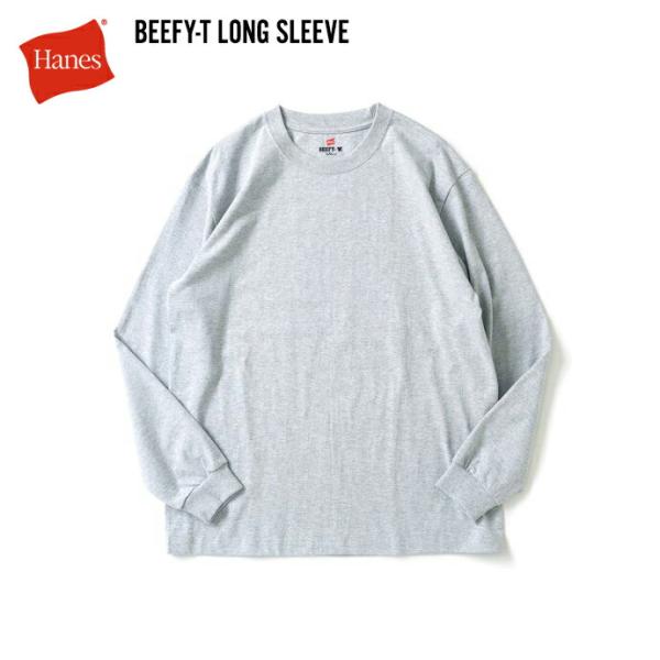 Hanes ヘインズ / BEEFY-T ビーフィー 長袖Tシャツ ヘザーグレー #060 H518...