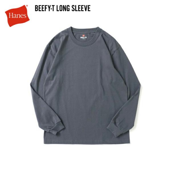 Hanes ヘインズ / BEEFY-T ビーフィー 長袖Tシャツ ダークグレー #081 H518...