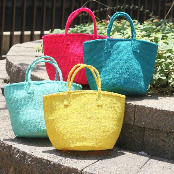 かごバッグ サイザル カゴバッグ ラウンド S K1103D-60 イエロー レディース 9インチ ...