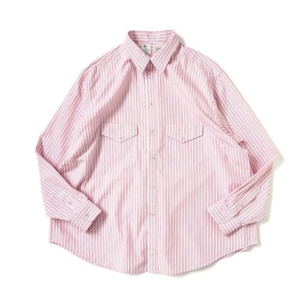 O-（オー） O-（オー）/ F.F. SHIRT - Pink ST O-UL-06 ストライプシ...