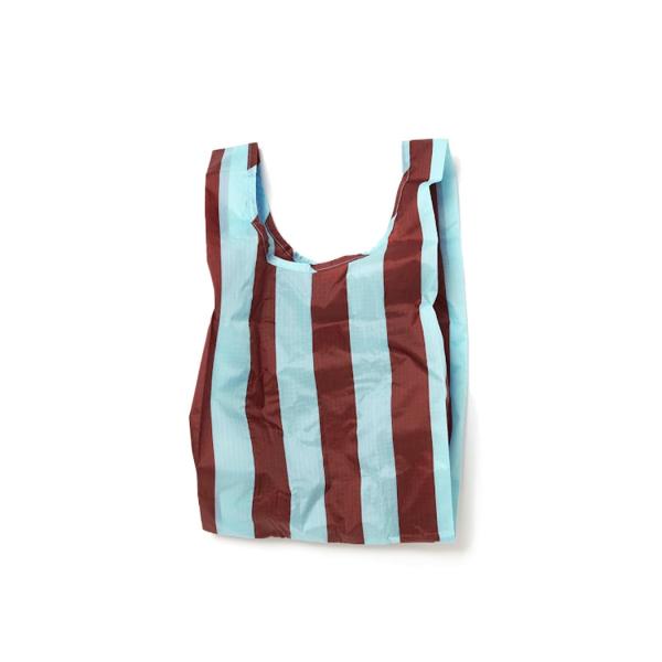 BAGGU バグー エコバッグ BABY ストライプ レーズンパープル×ブルー 正規品 サブバッグ ...