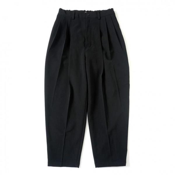 kontor / 3 PLEAT WOOL PANTS - BLACK 3タックウールパンツ KON...