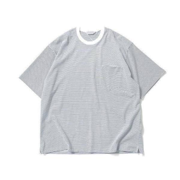handvaerk ハンドバーク / 60/2 S/S BIG T-SHIRT STRIPE クルー...