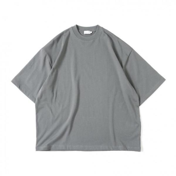 handvaerk ハンドバーク / コットン クルーネック半袖Tシャツ FOSSIL グレー 35...