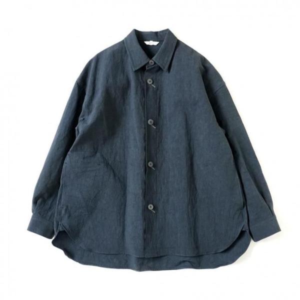 kontor / KON-BL02251 - NAVY コットン／リネン シャツジャケット