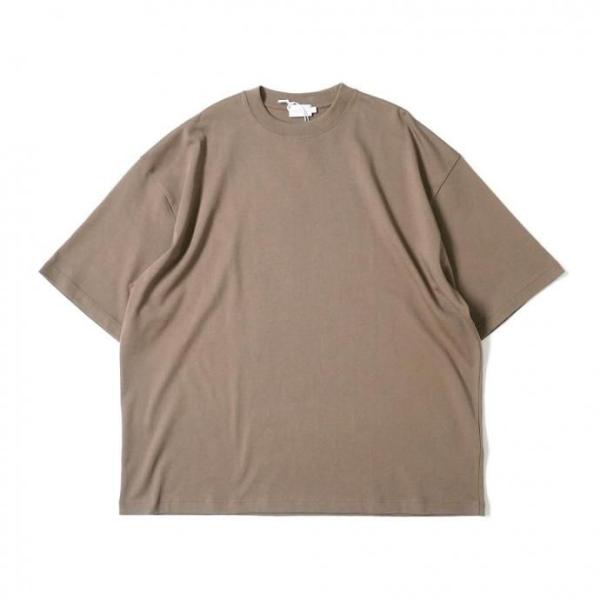 handvaerk ハンドバーク / コットン クルーネック半袖Tシャツ BROWN KHAKI ブ...