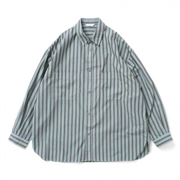 kontor / KON-SH03253 - MINT 製品染めストライプシャツ