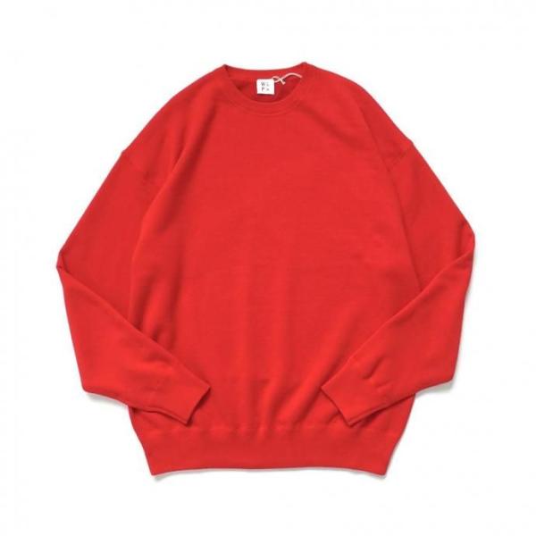 WLP / CREW NECK PO - レッド RL2510 ダブルエルピー ウールコットンニット...