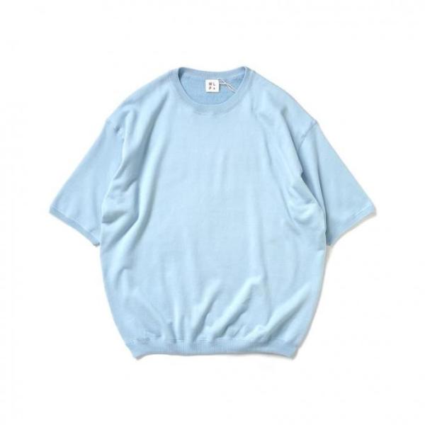 WLP / COTTON SILK SHORT SLEEVE PULLOVER - BABYBLUE...