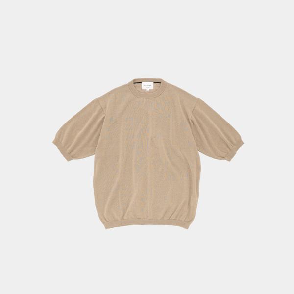 STILL BY HAND / KN02261 - KHAKI BEIGE 半袖ニットTシャツ Ha...