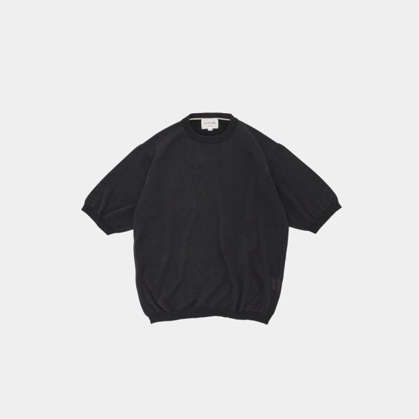 STILL BY HAND / KN02261 - INK BLACK 半袖ニットTシャツ Half...
