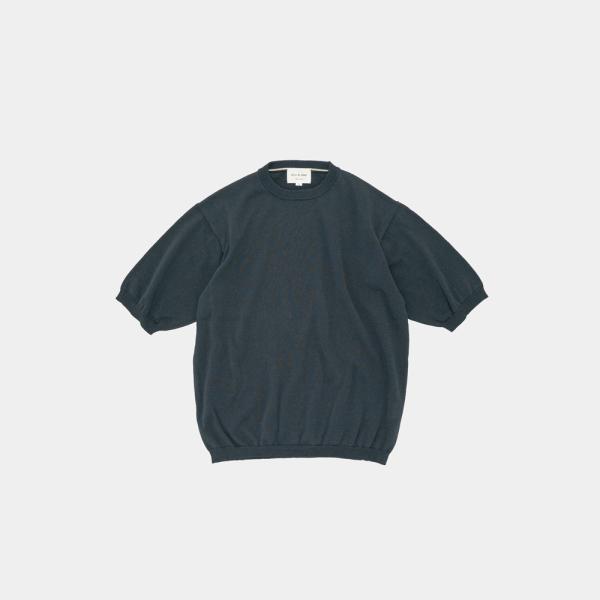 STILL BY HAND / KN02261 - TEAL BLUE 半袖ニットTシャツ Half...