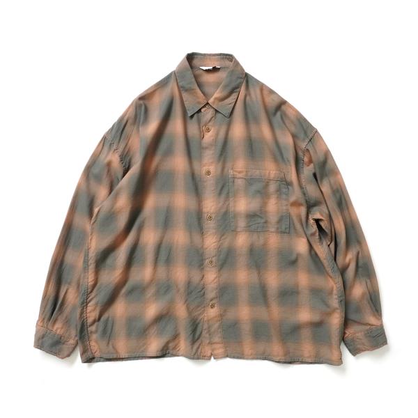 kontor / KON-SH03263 - BEIGE CHECK 製品染め チェックシャツ Ov...