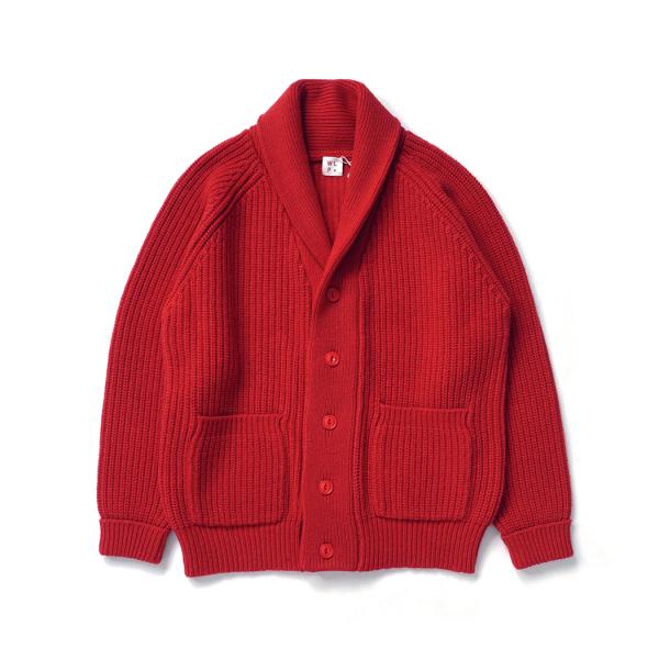 WLP / SHAWL COLLAR CARDIGAN - RD RL2520 レッド