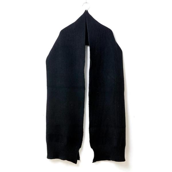 kontor / KON-GD04263 - BLACK 大判マフラー Guernsey rib o...