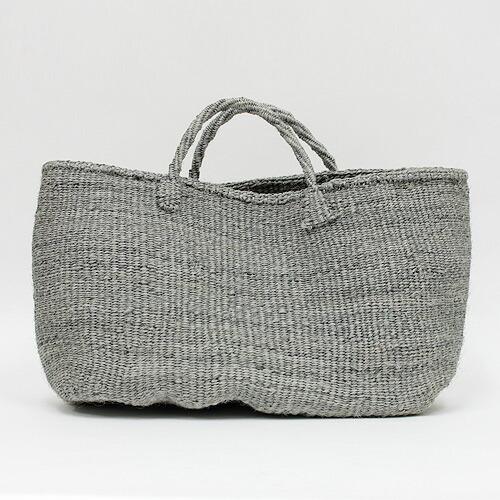 サイザル カゴバッグ 楕円L - グレー かごバッグ