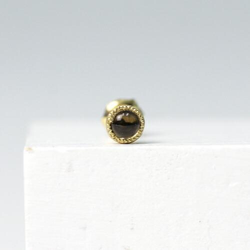 sala（サラ） / k18 一粒ストーン ピアス - スモーキークォーツ (片耳タイプ)