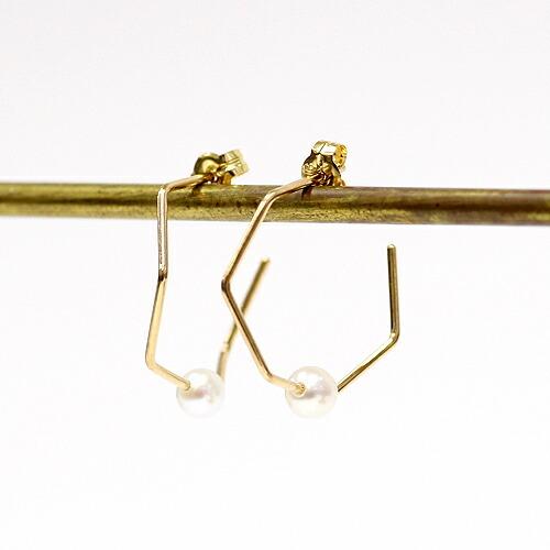 siki (シキ) / SK-PP13-K18 七角形パールピアス - ゴールド