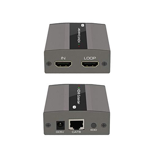 HDMIエクステンダー、EDID制御システム1080P HD、ループアウト信号増幅付き60 m HD...