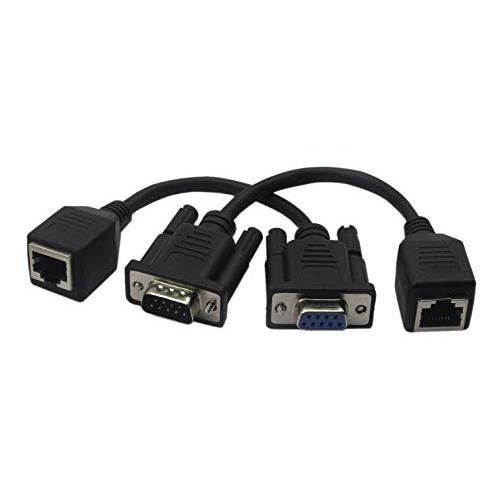 CERRXIAN DB9 RS232 COMメスポート - RJ45メス+ RS232メス - RJ...