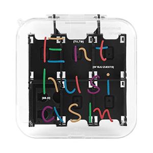 Switch ゲームカードボックス PC素材ハードシェル 透明 12枚収納 お手入れが簡単 超薄型でポータブル クリエイティブなデザインパターン 英語｜eiai
