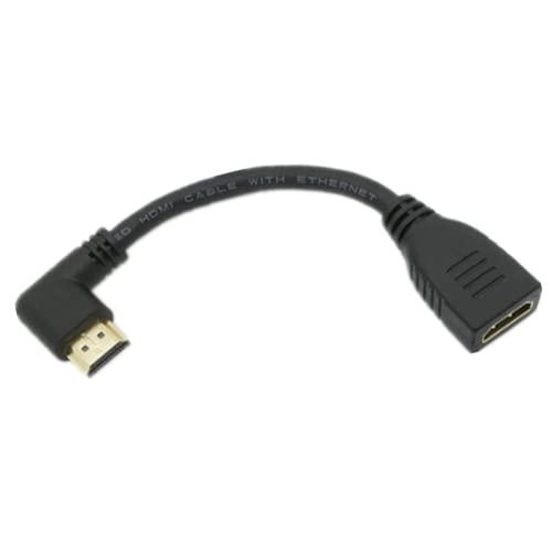 L字型 HDMI2.0 延長ケーブル 4k HDMI メス-オス延長ケーブル L字型 ゴールド金メッ...