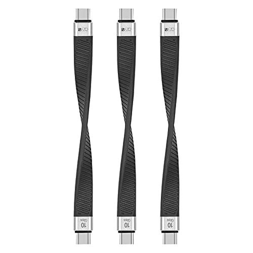 EzoR USB-C to USB-C 短い【13.7cm フラット】データ転送・充電ケーブル 【3...