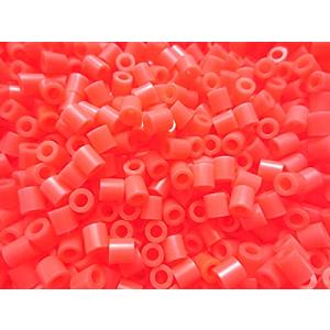 2000個 アクリル ヒューズビーズ 円筒形 オレンジレッド アイロンビーズ 5mm 穴:2.9mm クラフト 手芸用品 Huey 手芸材料のヒューイ