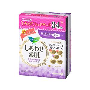 【シェアパック】ロリエ しあわせ素肌 ふんわりタイプ 特に多い昼用 羽つき 25cm 17コ入 × 2セット(34コ)｜eiai