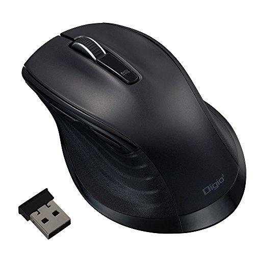 Digio2 F_line 5ボタンBlue LED マウス 大型 無線 静音 ブラック 48415