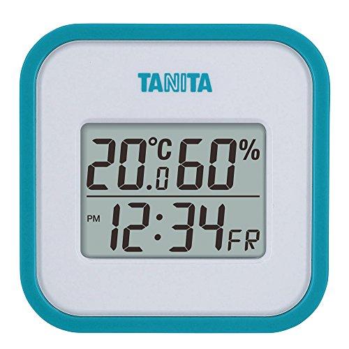 タニタ 温湿度計 時計 カレンダー 温度 湿度 デジタル 壁掛け 卓上 マグネット ブルー TT-5...