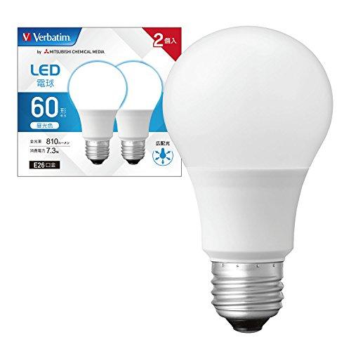 Verbatim バーベイタム LED電球 2個セット E26 60W形相当 昼光色 (広配光/定格...
