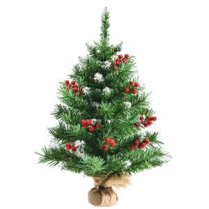 BestBuy ミニ クリスマスツリー 60cm 赤いベリー付き 雪化粧 スノータイプ mini Christmas tree クリスマス飾り グリー