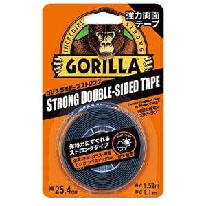 KURE(呉工業) Gorilla Glue ゴリラ強力両面テープ ストロング 25.4mm×1.52m ブラック｜栄光