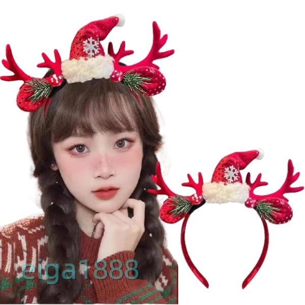 2025 年クリスマスカチューシャ キノコ / 松の木 / サンタ帽柄 レディース / 子供用 前髪...