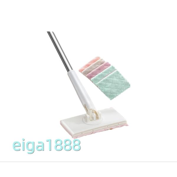乾湿両用モップ 自動雑巾挟み ペーパータオル掛け フローリング用 汚れないハンドル 全自動操作 手洗...