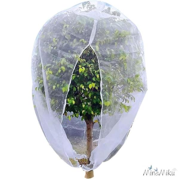 鳥、蝉、果樹、ブルーベリー、ふさふさしたトマト、果樹植物防鳥ネット、園芸ネット、防虫ネットを完全に保...