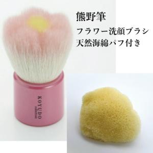 熊野筆 洗顔ブラシS- 最高級シルク種海綿パフ1枚付 : エーゲ海