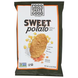 Food Should Taste Good 、トルティーヤチップス、サツマイモ、グルテンフリーチップ、5.5オンス