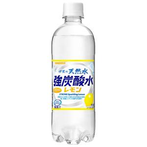 サンガリア 伊賀の天然水 強炭酸水 レモン 500mlペットボトル×24本入
