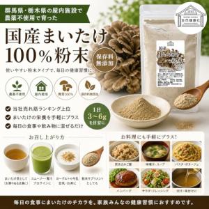 自然健康社 まいたけ粉末 100g×5個 パウ...の詳細画像1