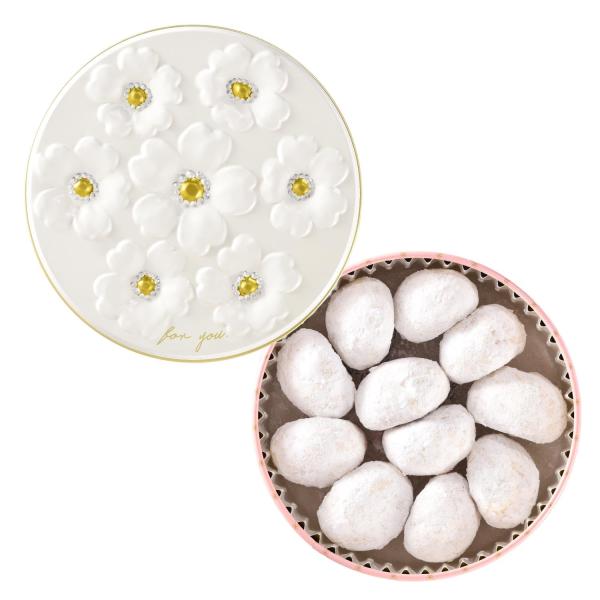 GINGA KOJO ブールドネージュ ブーケ缶 ピンク 缶入り お菓子のミカタ ピンク 11個 添...