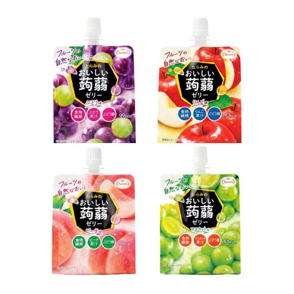 たらみ おいしい蒟蒻ゼリー 150g 4種 24個セット (ぶどう味・ピーチ味・りんご味・マスカット...