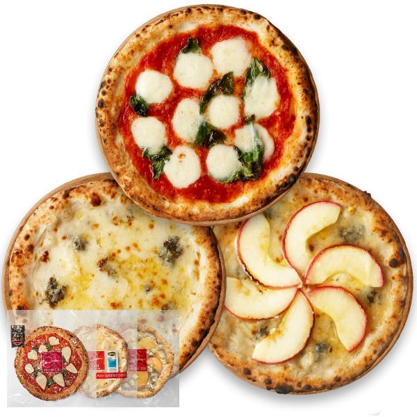 チーズを味わうセット3枚 冷凍ピザ サルヴァトーレ クオモ 4種チーズ ナポリピッツァ 本格 窯焼き...