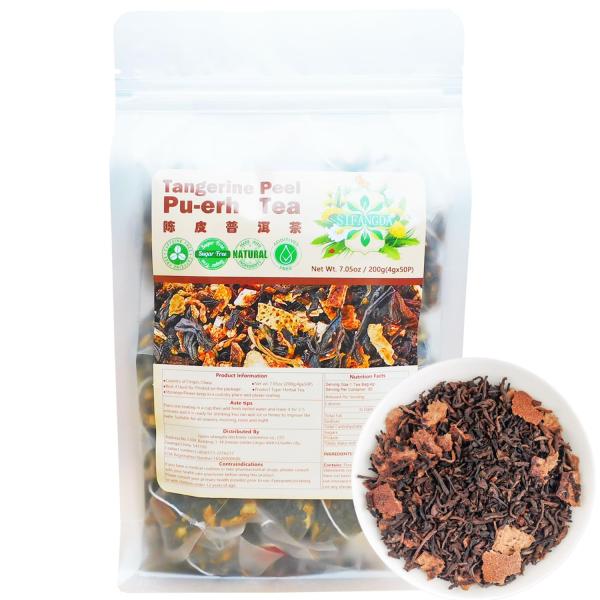 SIFANGDA 陳皮プーアル茶 陳皮普?茶 200g(4g×50パック) ちんぴプーアル茶 天然の...