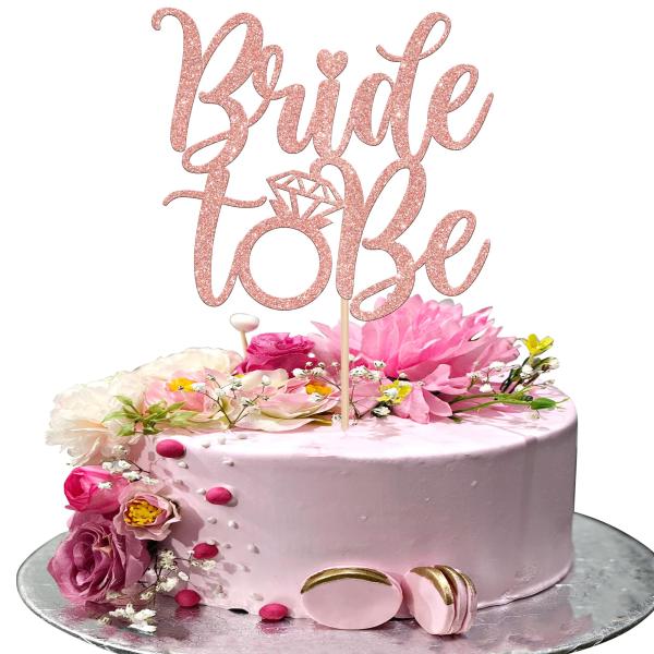 Rsstarxi 1パック Bride to Be ケーキ トッパー グリッター ダイヤモンド リン...