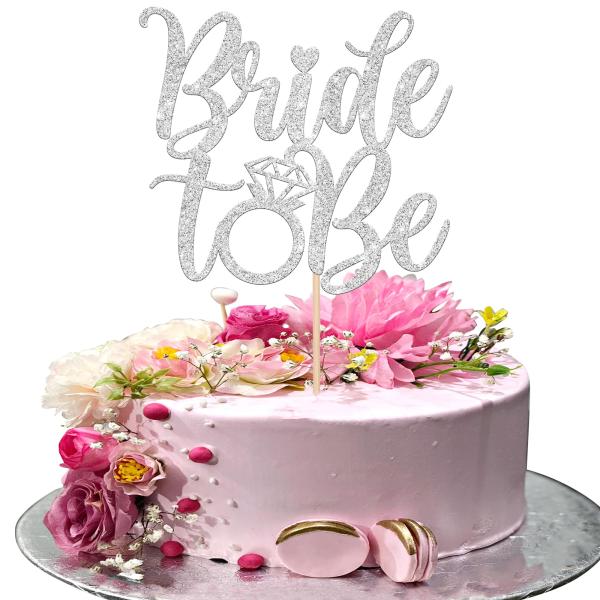 Rsstarxi 1パック Bride to Be ケーキトッパー 独身ケーキトッパー リング ダイ...